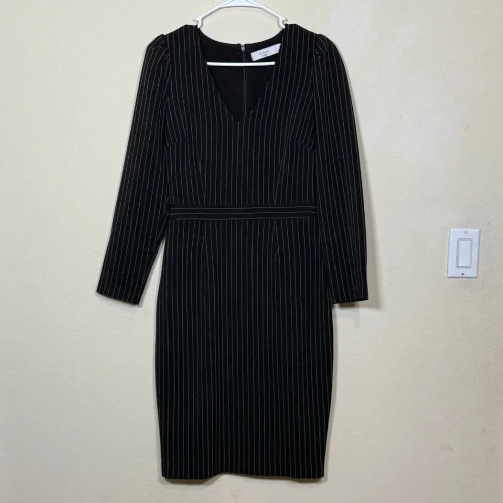 Ali & Jay dress Black Striped Long Sleeve Midi Dress Midi  LIKE NEW, S Women - Picture 2 of 7